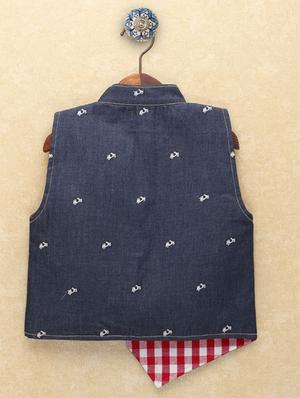 navy blue cotton kurta kurtas & set - 17232879 - Standard Image - 2