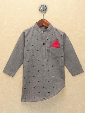grey cotton kurta sets - 17232892 - Standard Image - 2