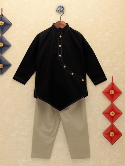 black cotton kurta sets - 17232894 - Standard Image - 1