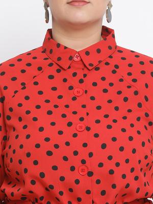 red polyester aline dress - 17233067 - Standard Image - 4