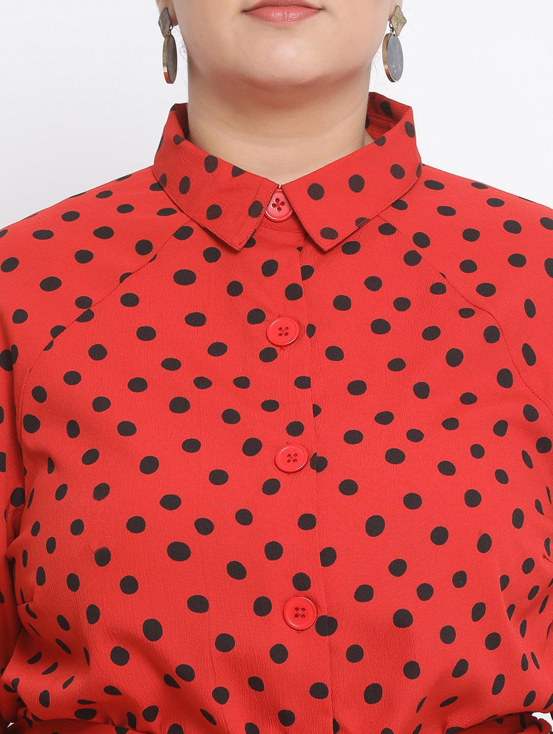red polyester aline dress - 17233067 - Zoom Image - 4