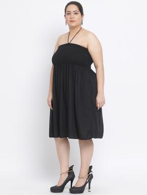 black viscose aline dress - 17233073 - Standard Image - 2