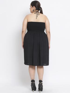 black viscose aline dress - 17233073 - Standard Image - 3
