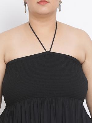 black viscose aline dress - 17233073 - Standard Image - 4