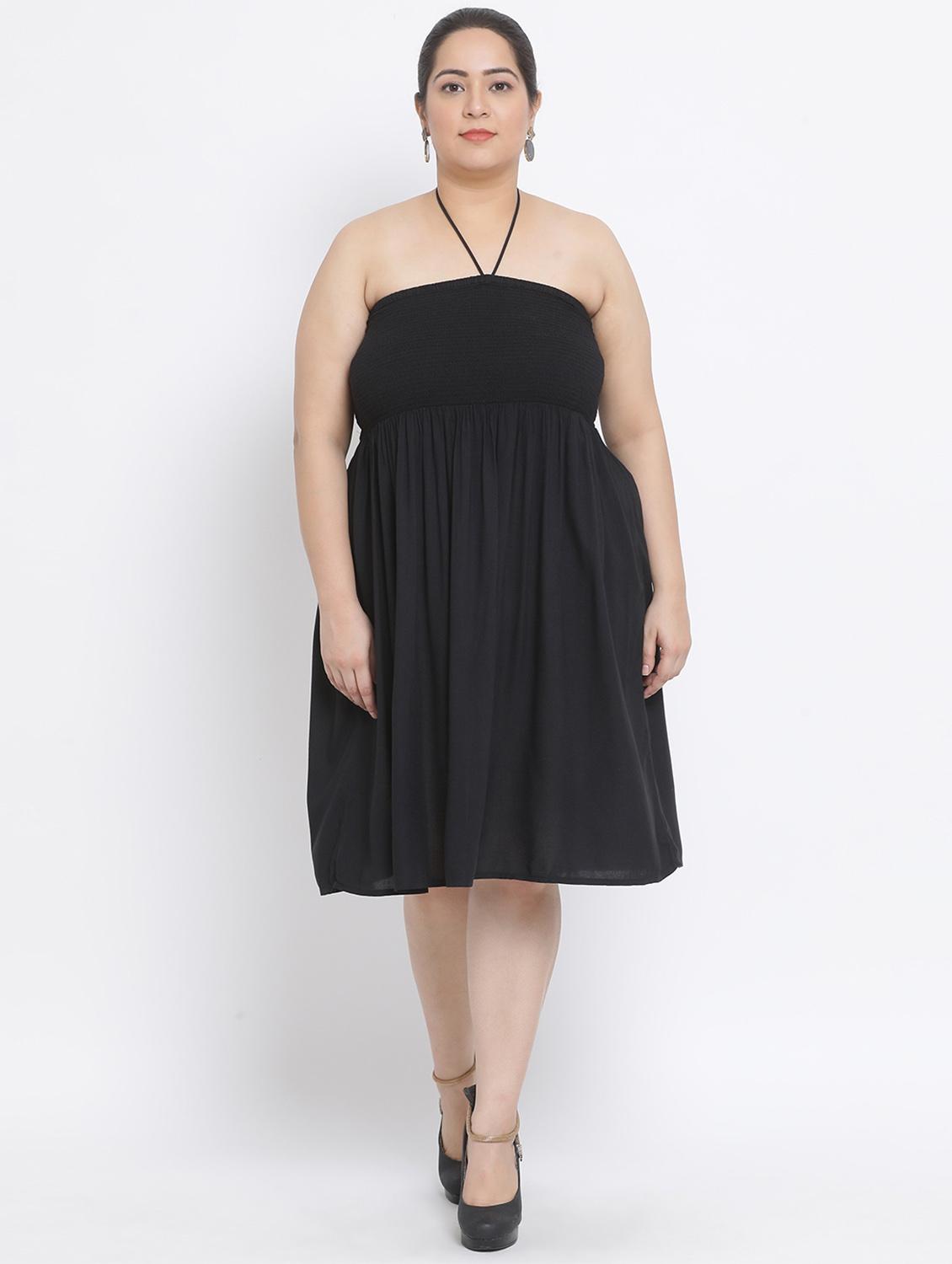 black viscose aline dress - 17233073 - Zoom Image - 1