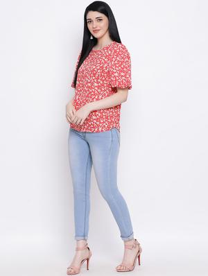 puff sleeved floral top - 17233091 - Standard Image - 4