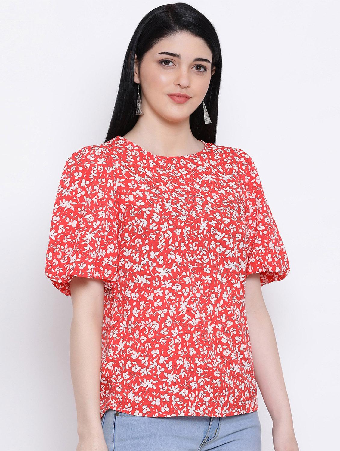 puff sleeved floral top - 17233091 - Zoom Image - 2