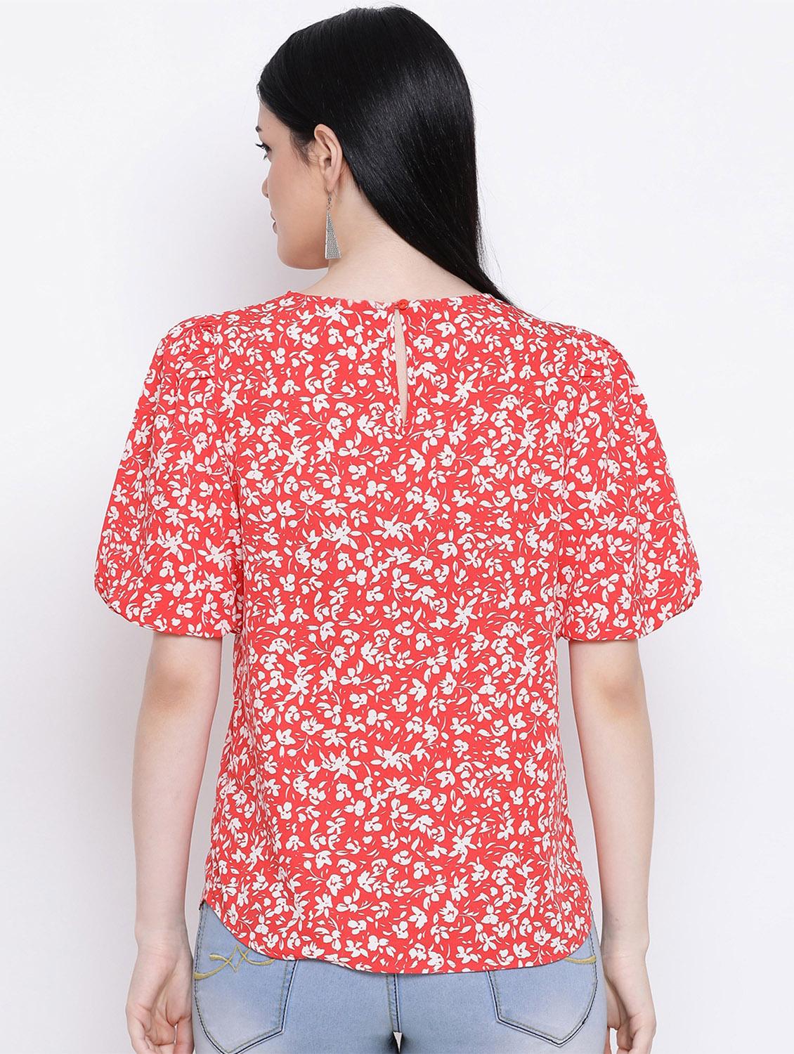 puff sleeved floral top - 17233091 - Zoom Image - 3