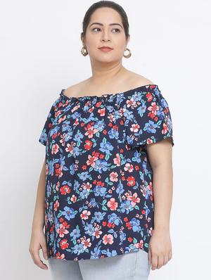 off shoulder floral top - 17233095 - Standard Image - 2