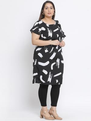 abstract print ruffled a-line kurta - 17233125 - Standard Image - 2
