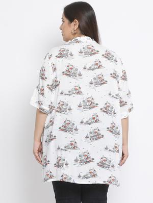 tie up neck printed tunic - 17233128 - Standard Image - 3