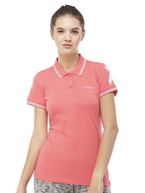 poly neck solid regular tee - 17233228 - Standard Image - 1