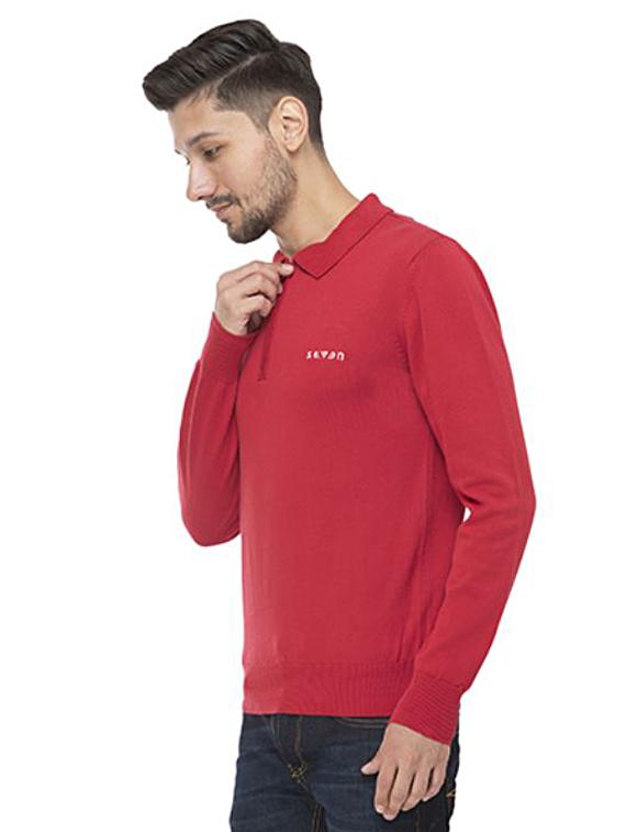 red solid pullover - 17233245 - Zoom Image - 2