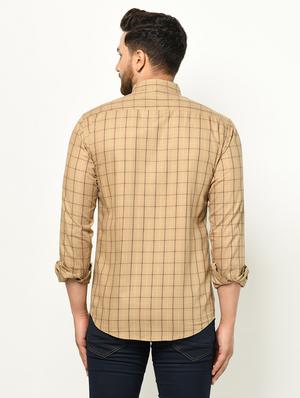 beige checkered casual shirt - 17233350 - Standard Image - 3