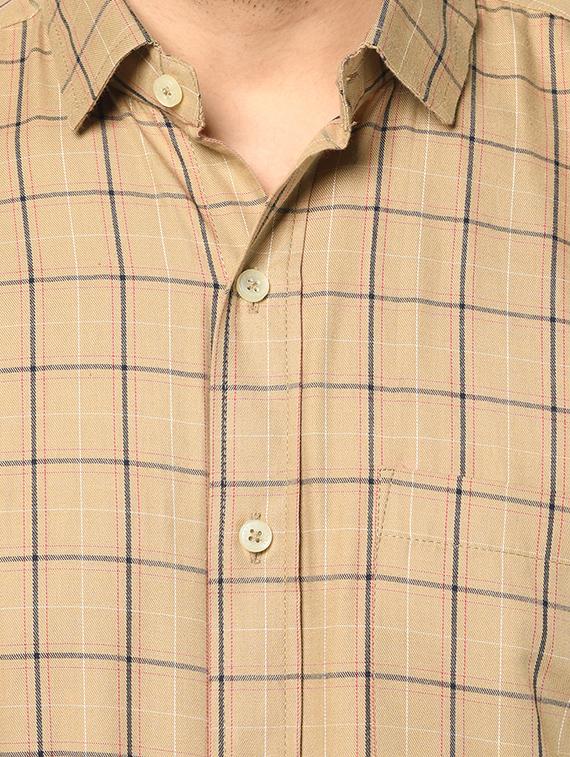 beige checkered casual shirt - 17233350 - Zoom Image - 5
