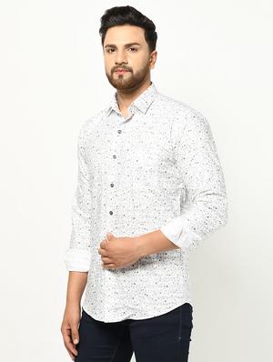white printed casual shirt - 17233362 - Standard Image - 2