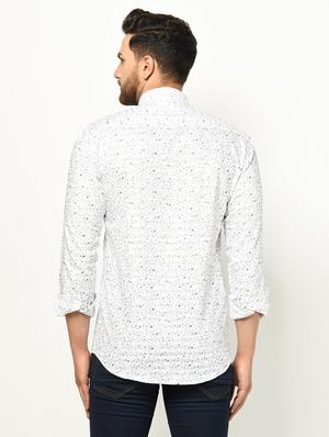 white printed casual shirt - 17233362 - Standard Image - 3