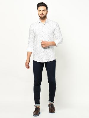 white printed casual shirt - 17233362 - Standard Image - 4