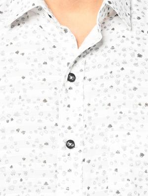 white printed casual shirt - 17233362 - Standard Image - 5