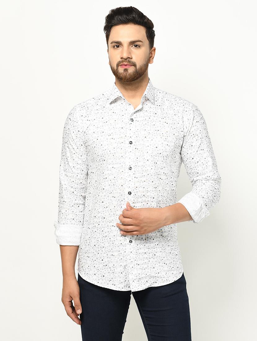 white printed casual shirt - 17233362 - Zoom Image - 1