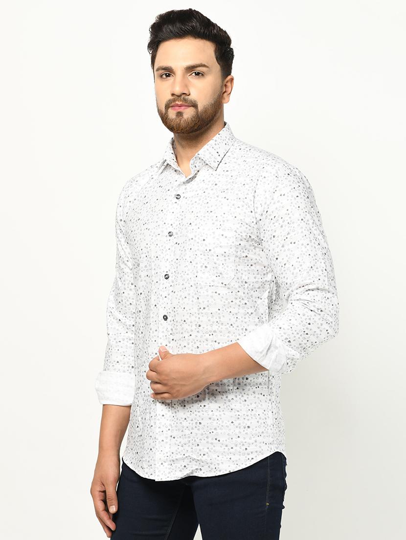 white printed casual shirt - 17233362 - Zoom Image - 2