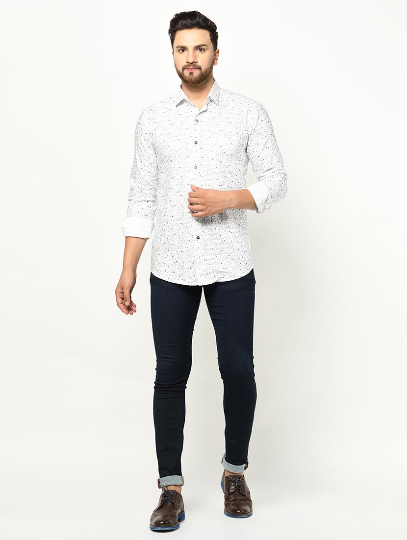 white printed casual shirt - 17233362 - Zoom Image - 4