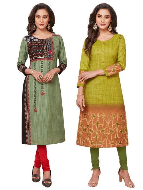 multi colored cotton combos kurta - 17233728 - Standard Image - 1