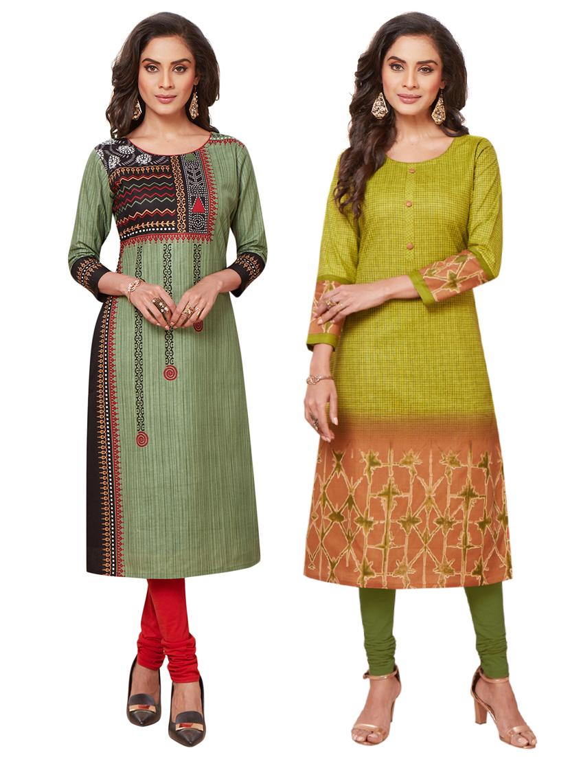 multi colored cotton combos kurta - 17233728 - Zoom Image - 1