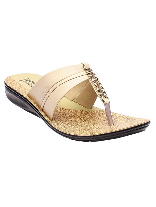 beige toe separator silppers - 17233862 - Standard Image - 1