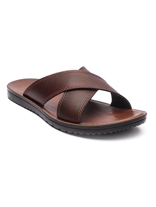 brown slip on slippers - 17234036 - Standard Image - 1