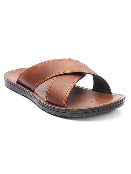 tan slip on slippers - 17234037 - Standard Image - 1