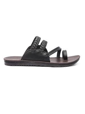 black slip on slippers - 17234059 - Standard Image - 2