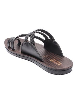 black slip on slippers - 17234059 - Standard Image - 3