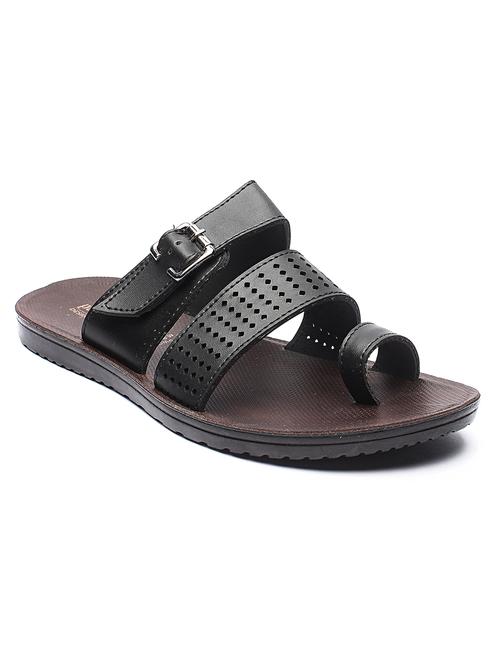black slip on slippers - 17234078 - Standard Image - 1