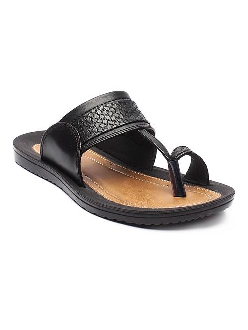 black slip on slippers - 17234083 - Standard Image - 1