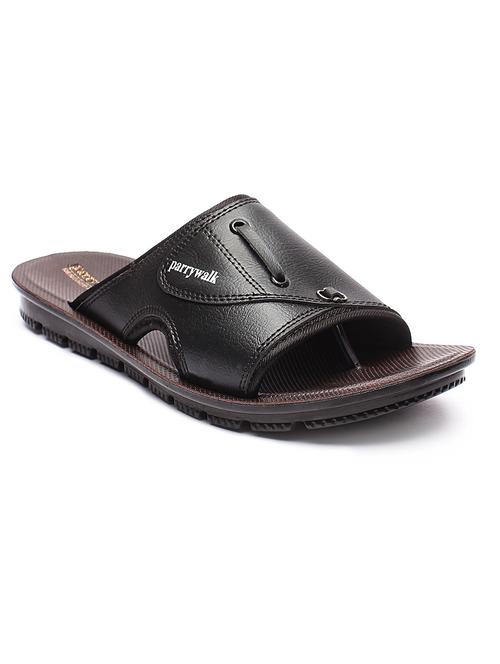 black slip on slippers - 17234099 - Standard Image - 1