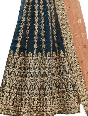 embroidered saree lehenga - 17234220 - Standard Image - 2