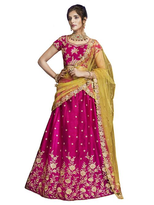 embroidered panelled lehenga - 17234225 - Standard Image - 1