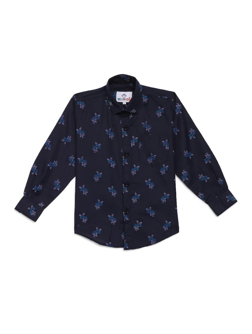 navy blue cotton shirt - 17234246 - Zoom Image - 1
