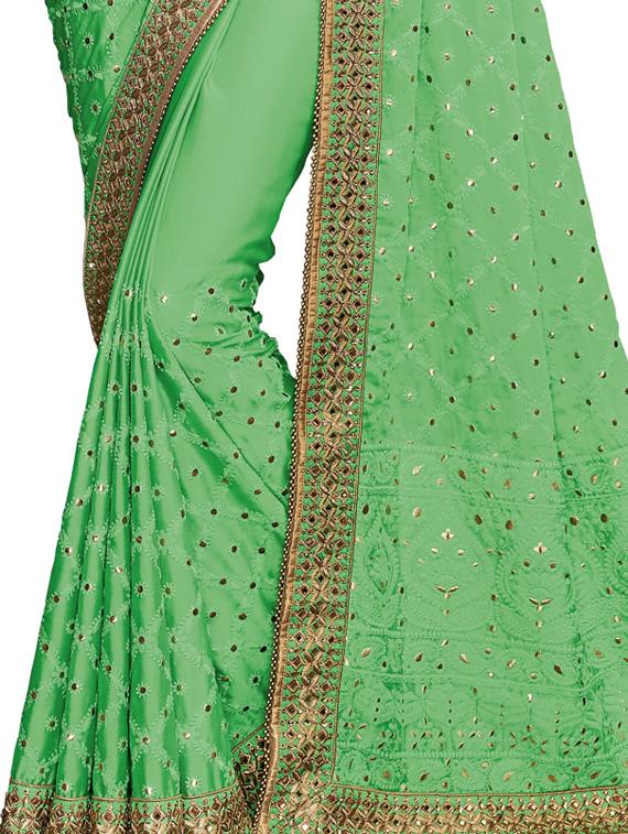 floral embroidered saree with blouse - 17234270 - Zoom Image - 2