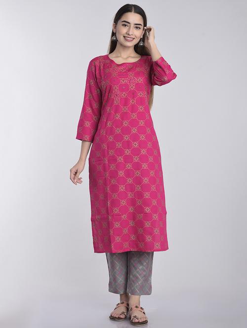 printed kurta palazzo set - 17234345 - Standard Image - 1