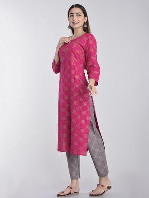 printed kurta palazzo set - 17234345 - Standard Image - 2