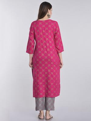 printed kurta palazzo set - 17234345 - Standard Image - 3