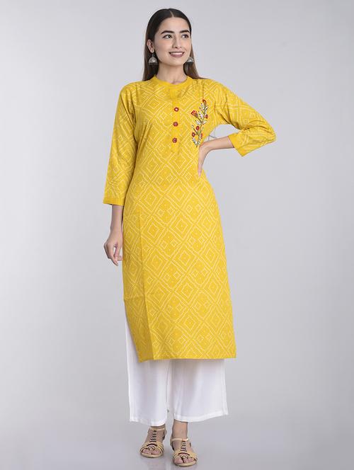 bandhani print kurta palazzo set - 17234348 - Standard Image - 1