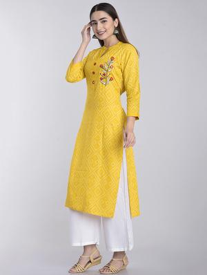 bandhani print kurta palazzo set - 17234348 - Standard Image - 2