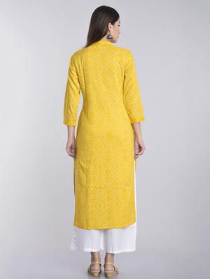 bandhani print kurta palazzo set - 17234348 - Standard Image - 3