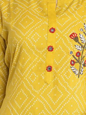 bandhani print kurta palazzo set - 17234348 - Standard Image - 4
