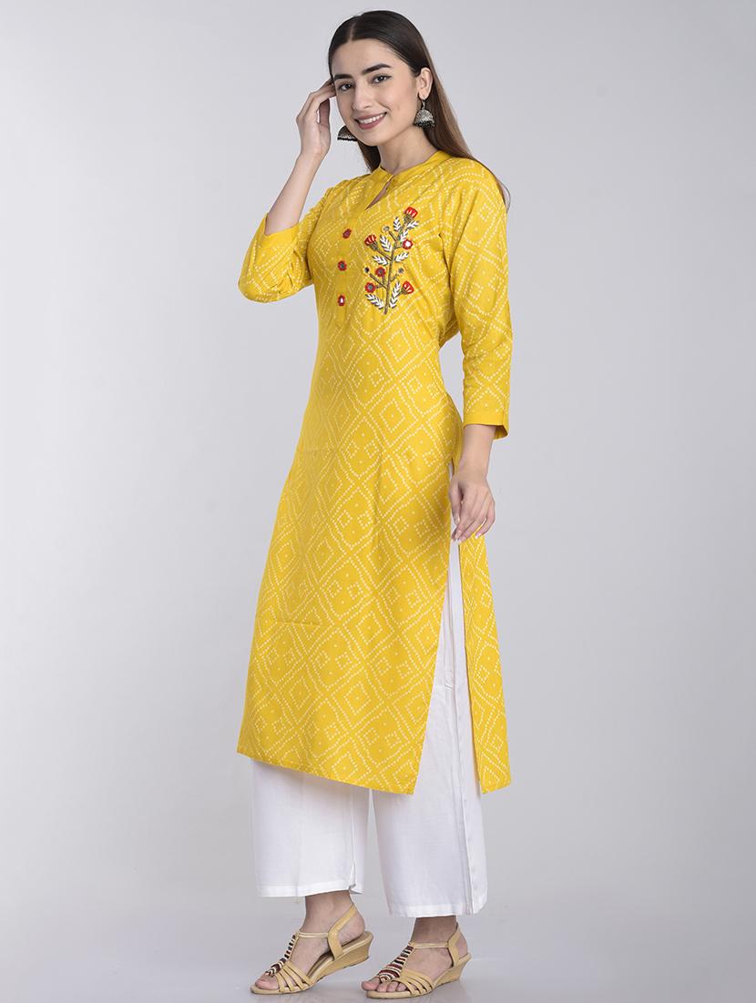 bandhani print kurta palazzo set - 17234348 - Zoom Image - 2