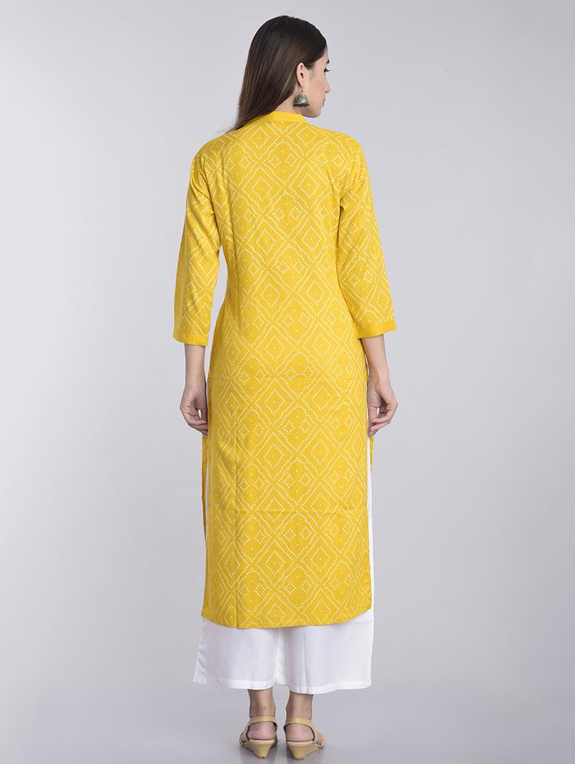 bandhani print kurta palazzo set - 17234348 - Zoom Image - 3