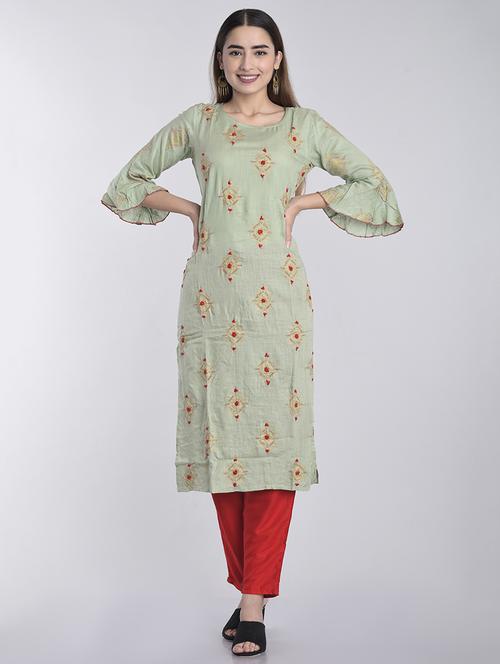 embroidered kurta pant set - 17234349 - Standard Image - 1